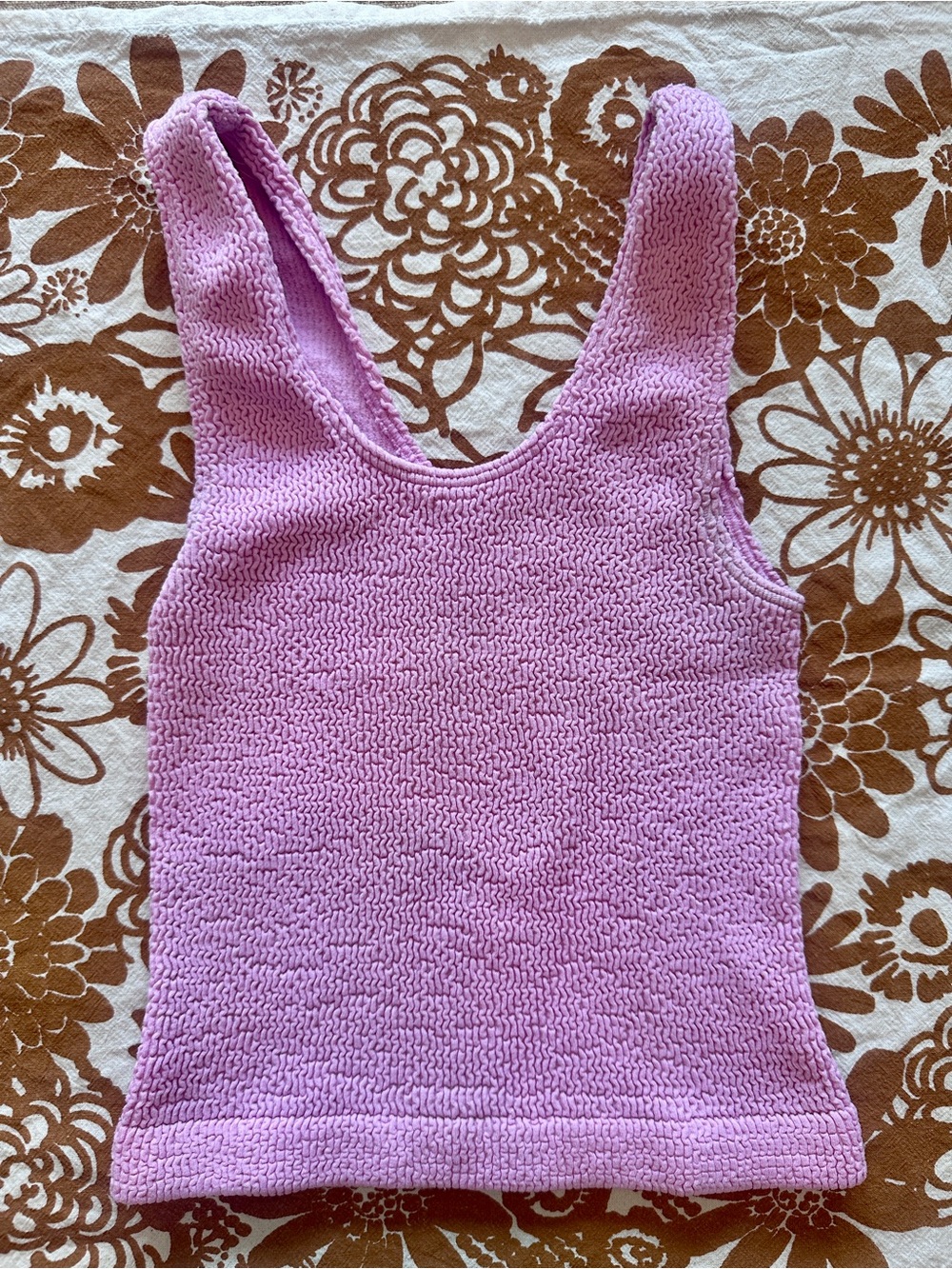Free People Movement Lilac Knit Crinkle Tank Top